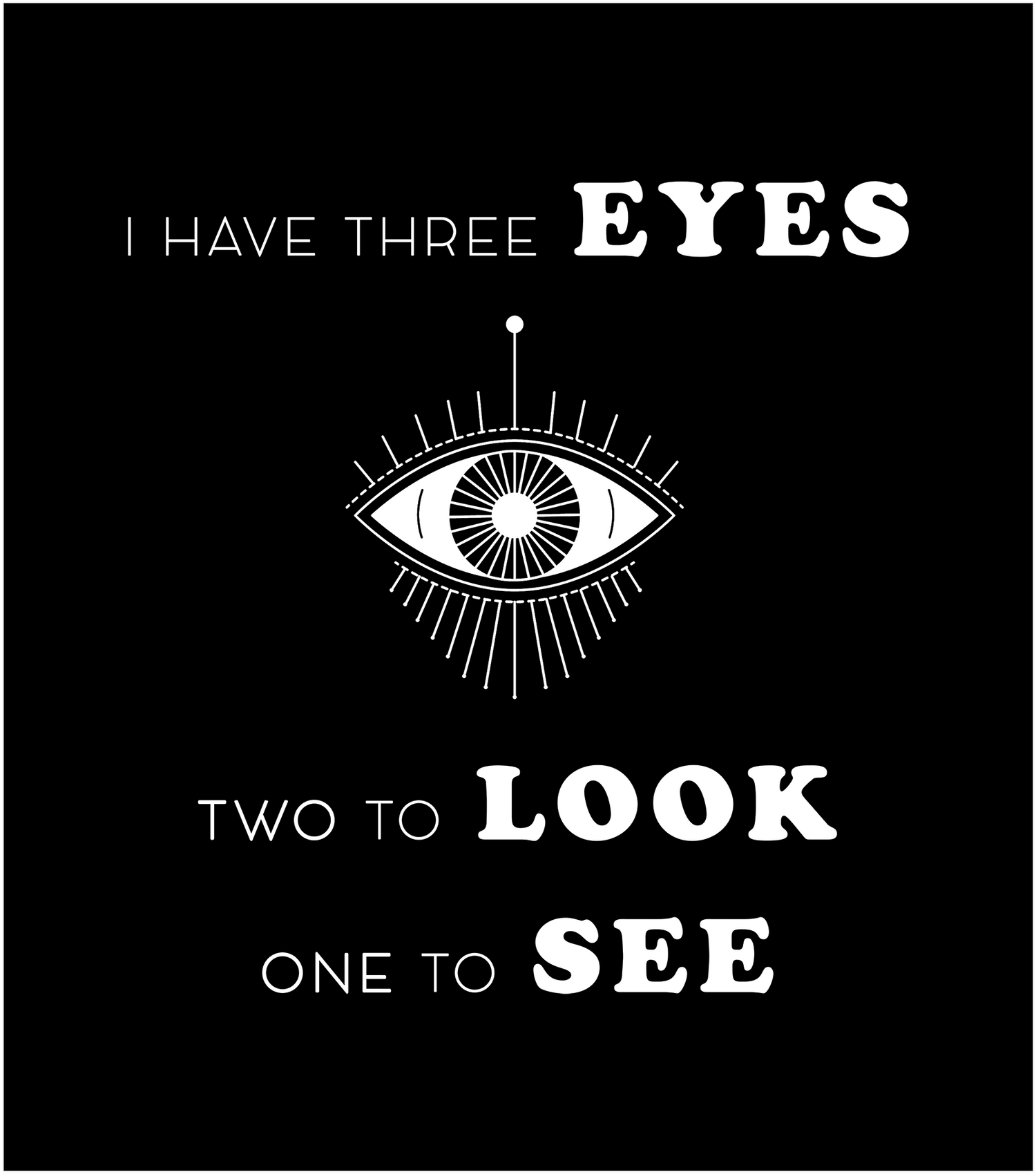 I have three eyes - Vox Consciousness Collection - Clothes and Accessories - Wear Conscious words - Vox Boutique