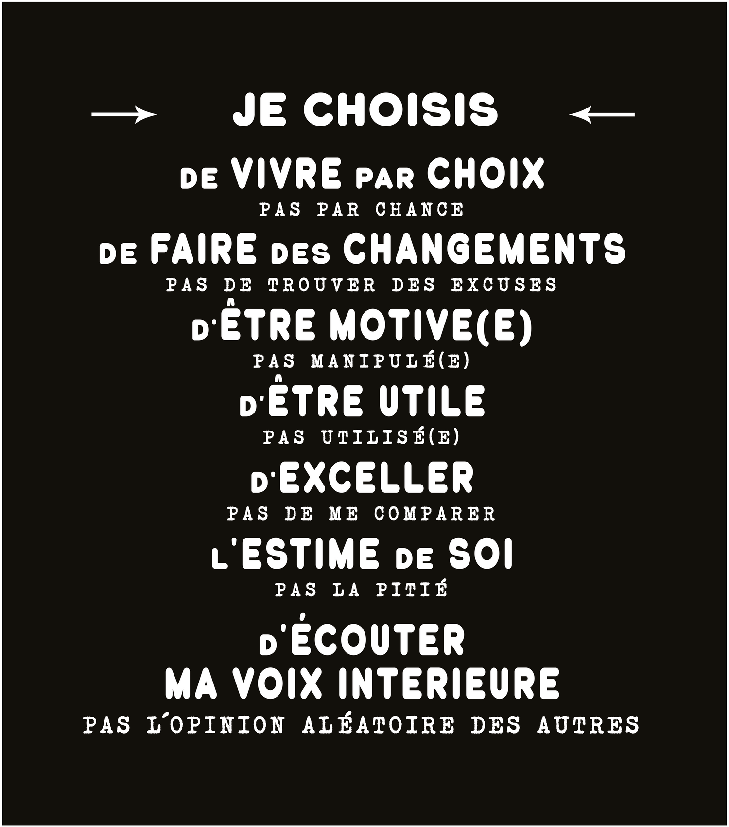 Je choisis - Vox Wisdom Collection - Vêtements et Accessoires - Portez des mots inspirants - Vox Boutique