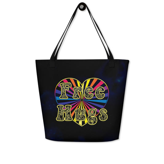 All-Over Print Large Tote Bag - Free Hugs