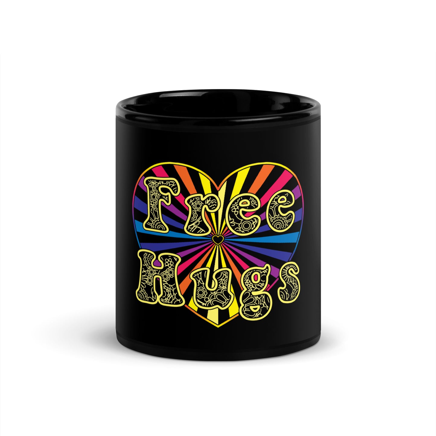 Vox Special - Black Glossy Mug - Free Hugs Color