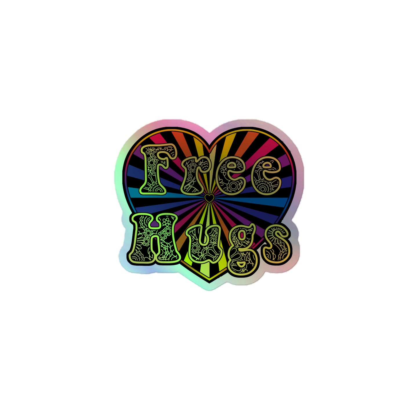 Holographic stickers - Free Hugs Color