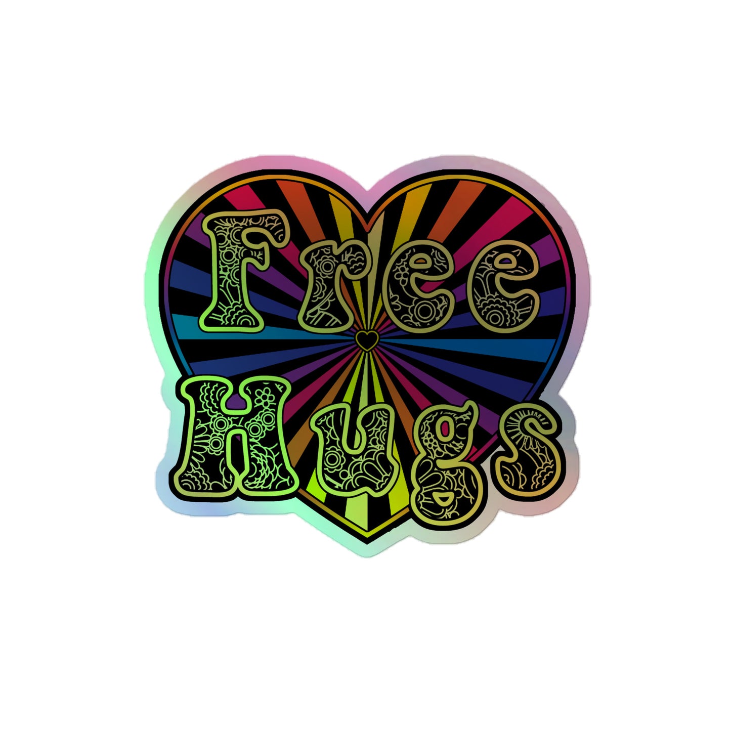 Holographic stickers - Free Hugs Color