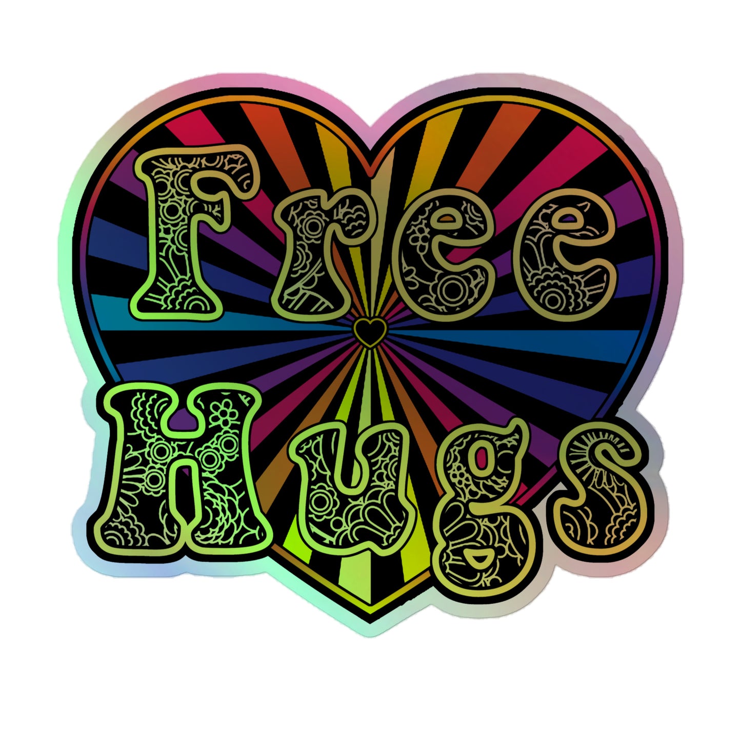 Holographic stickers - Free Hugs Color