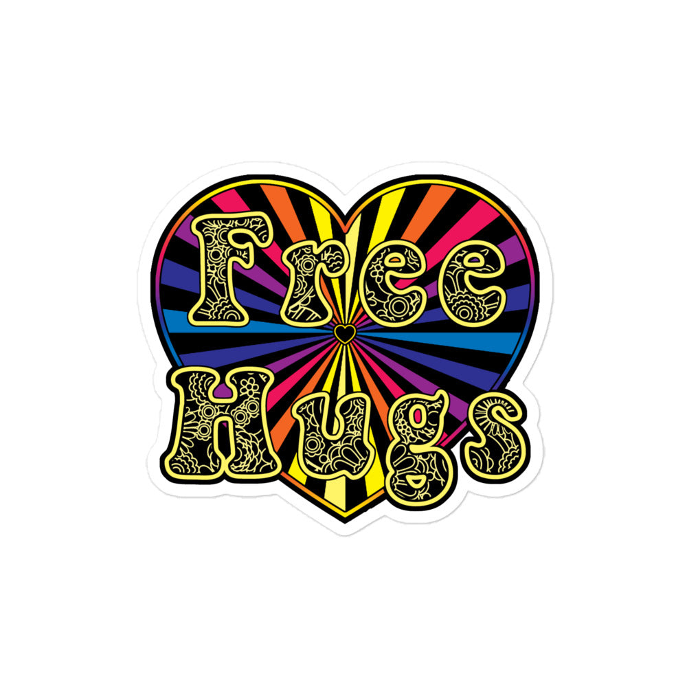 Bubble-free stickers - Free Hugs Color