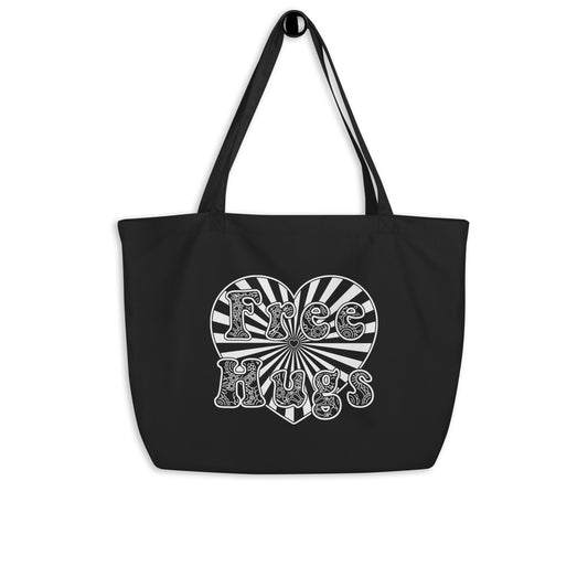 Large organic tote bag - Free Hugs