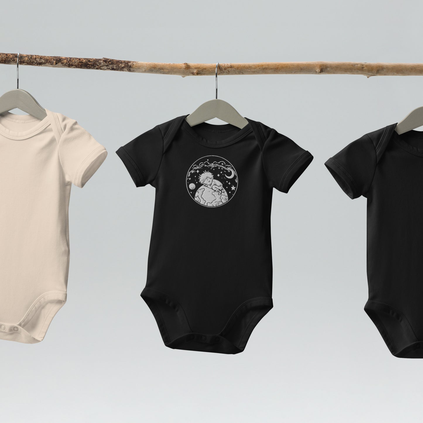 Organic cotton baby bodysuit - We don't inherit the Earth