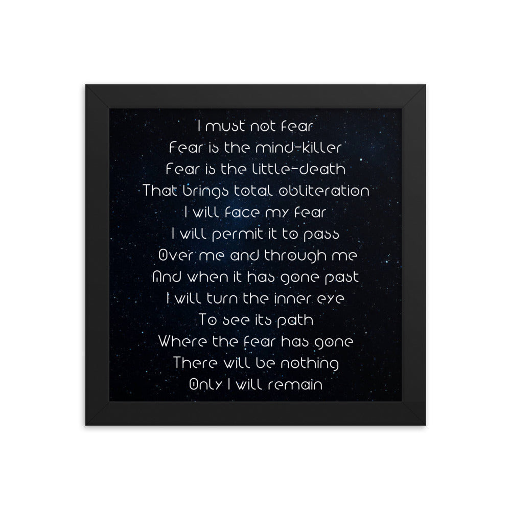 Framed photo paper poster - I must not Fear