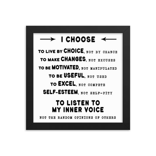 Framed photo paper poster - I Choose