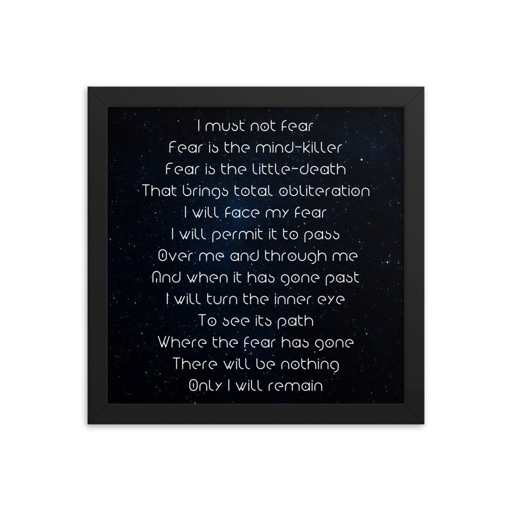 Framed photo paper poster - I must not Fear