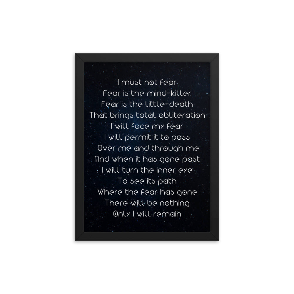 Framed photo paper poster - I must not Fear