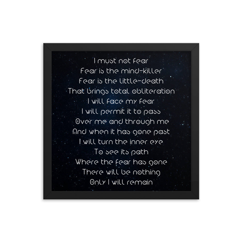 Framed photo paper poster - I must not Fear