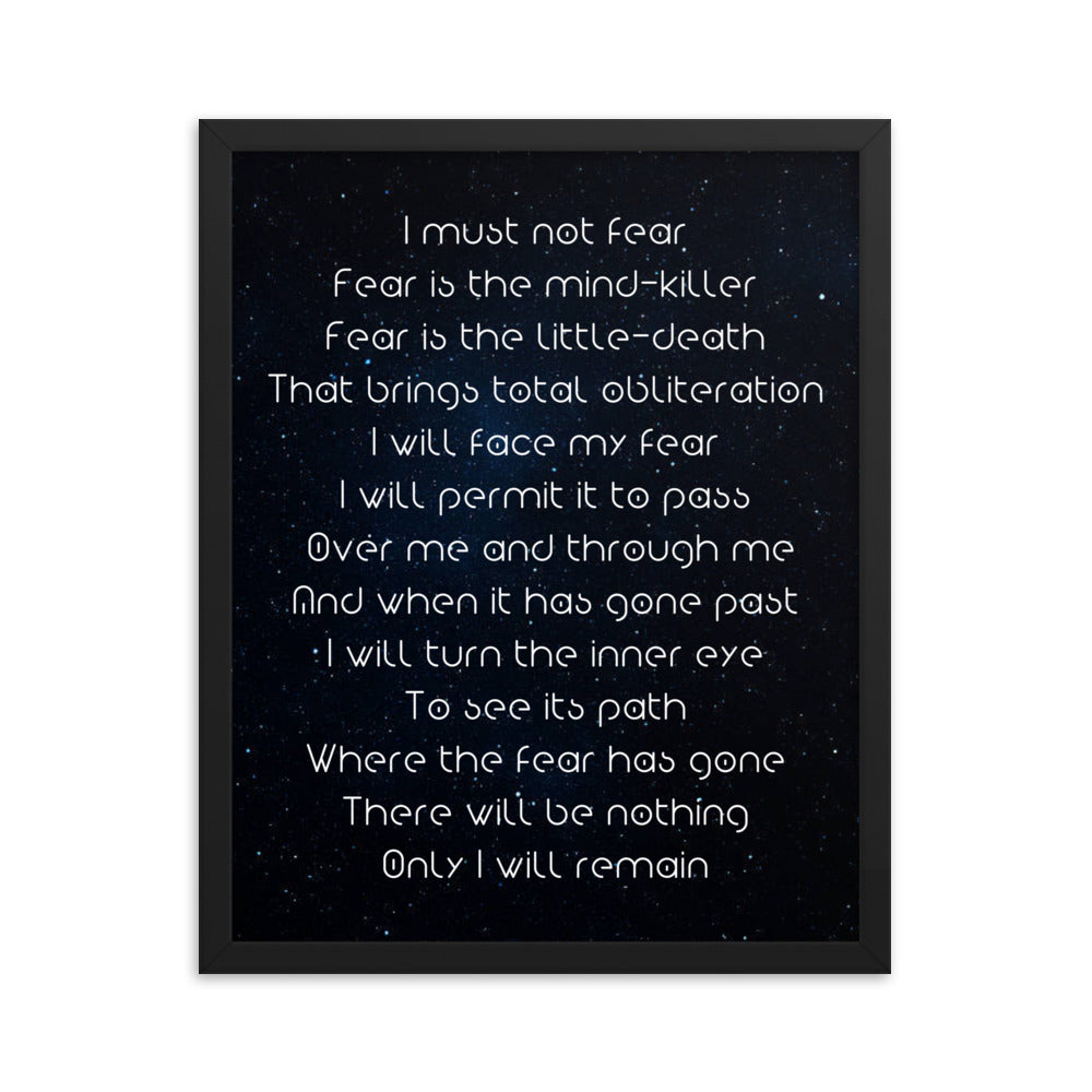 Framed photo paper poster - I must not Fear