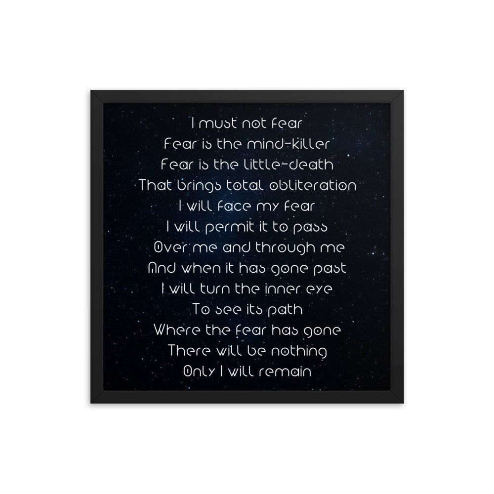 Framed photo paper poster - I must not Fear