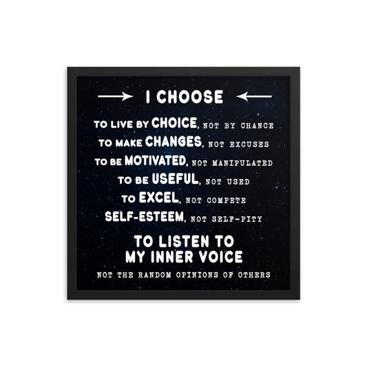 Framed photo paper poster - I Choose