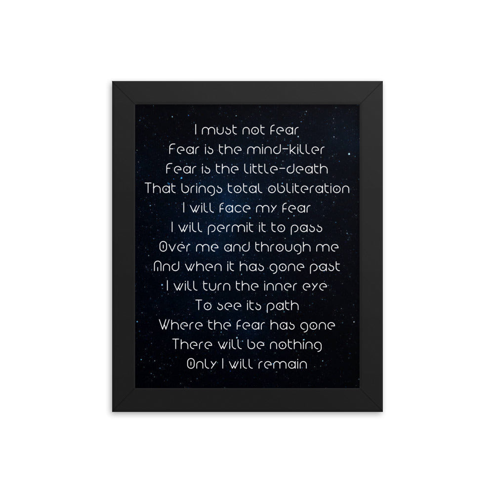 Framed photo paper poster - I must not Fear