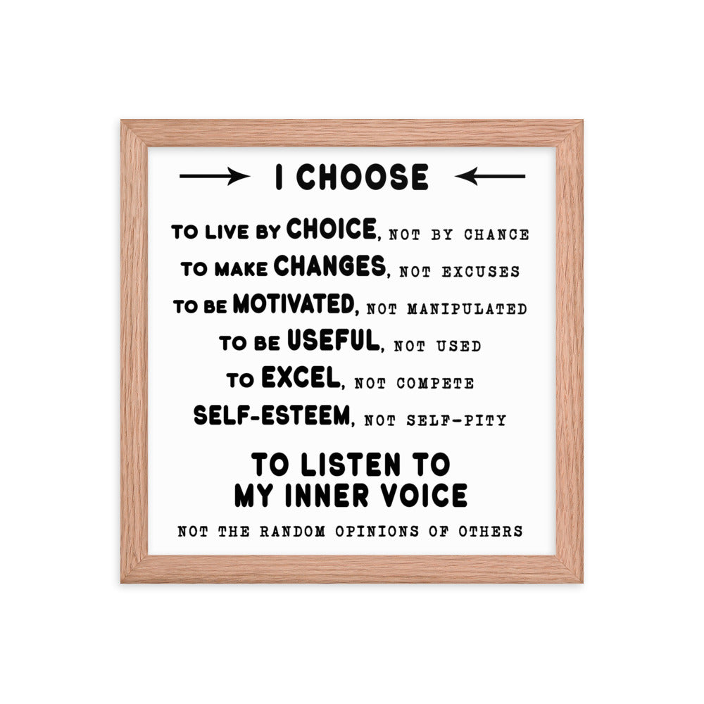 Framed photo paper poster - I Choose