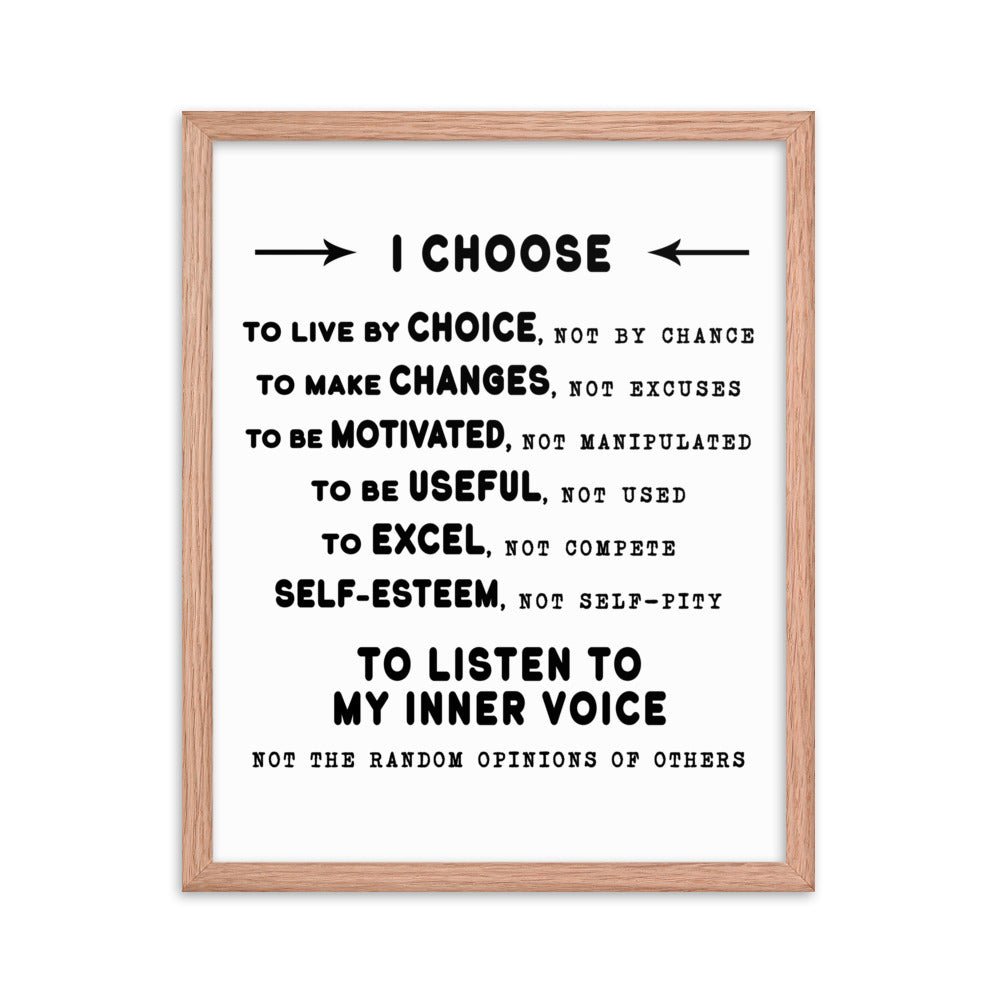 Framed photo paper poster - I Choose