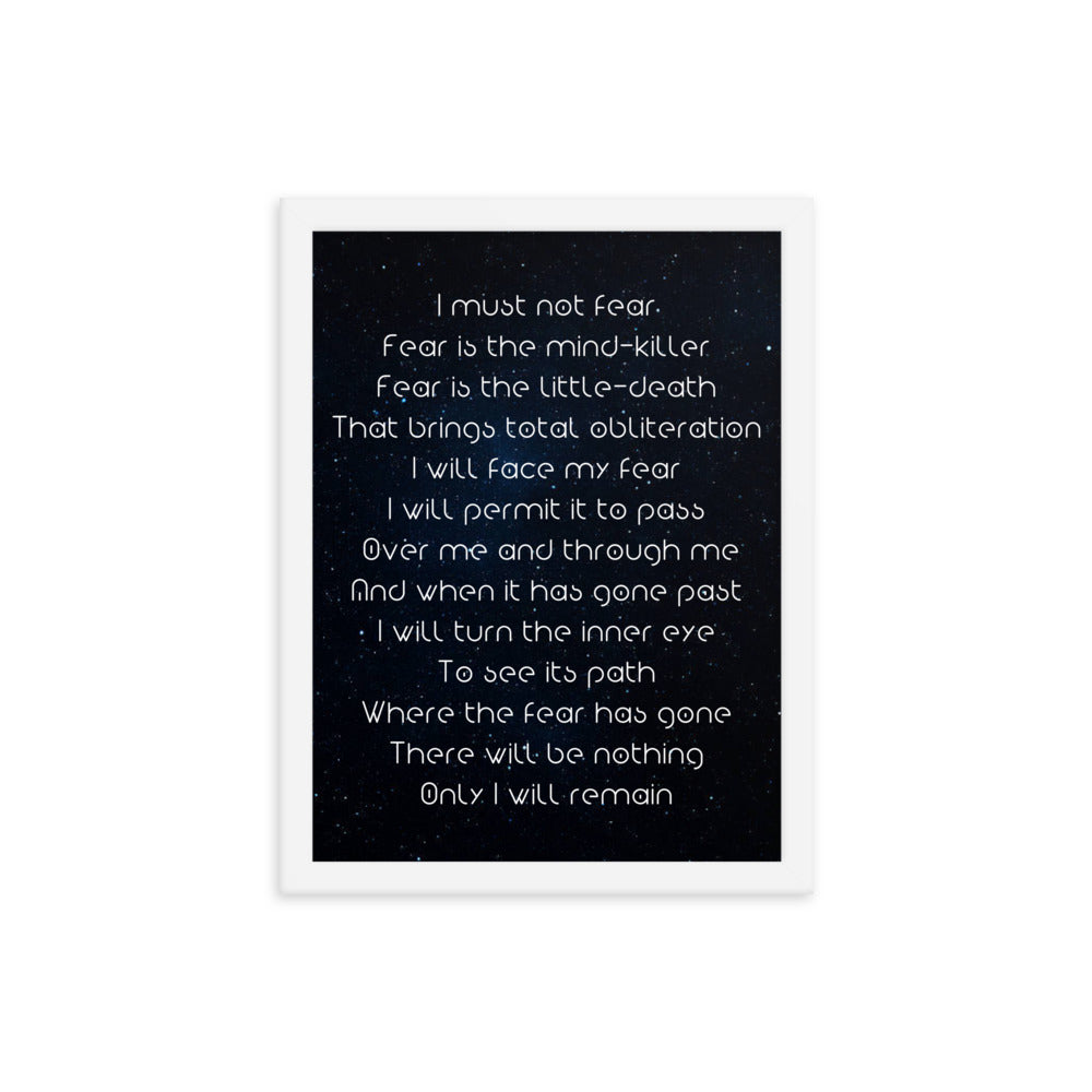 Framed photo paper poster - I must not Fear