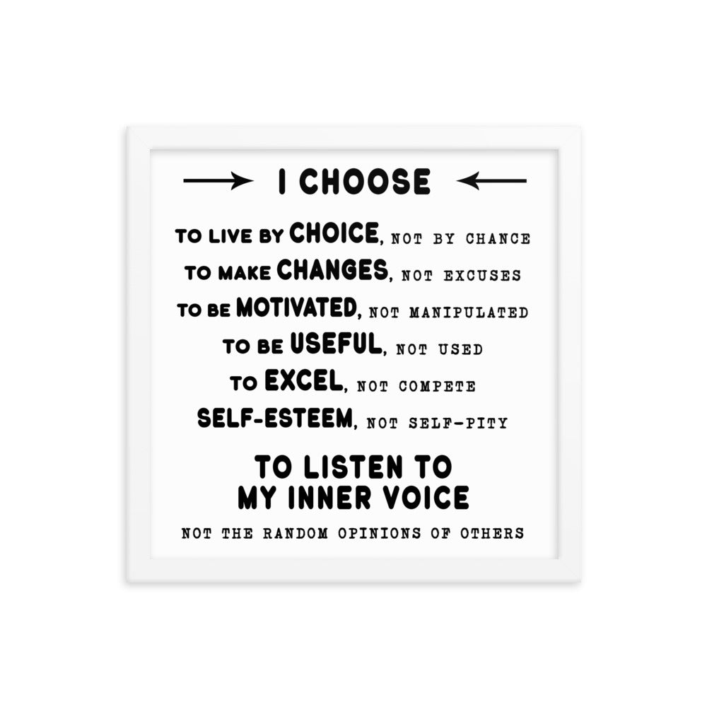 Framed photo paper poster - I Choose