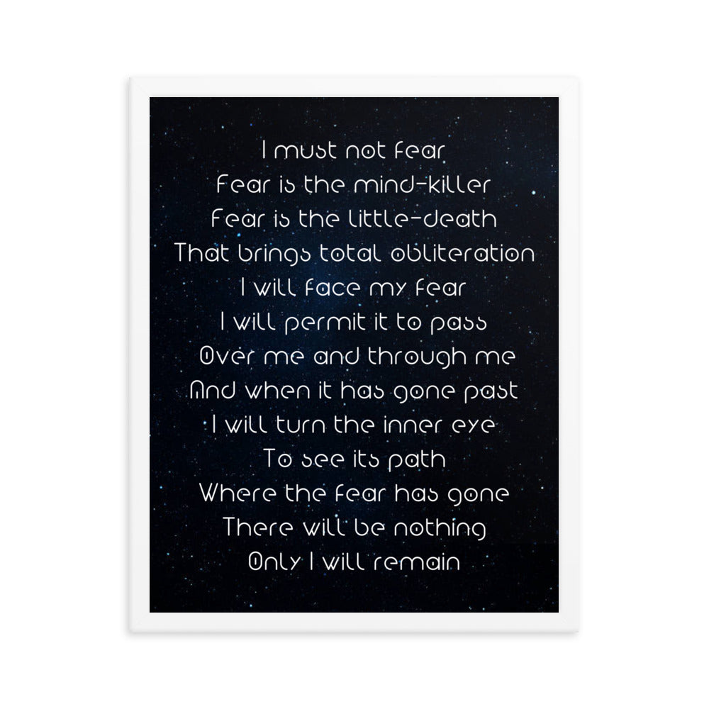 Framed photo paper poster - I must not Fear