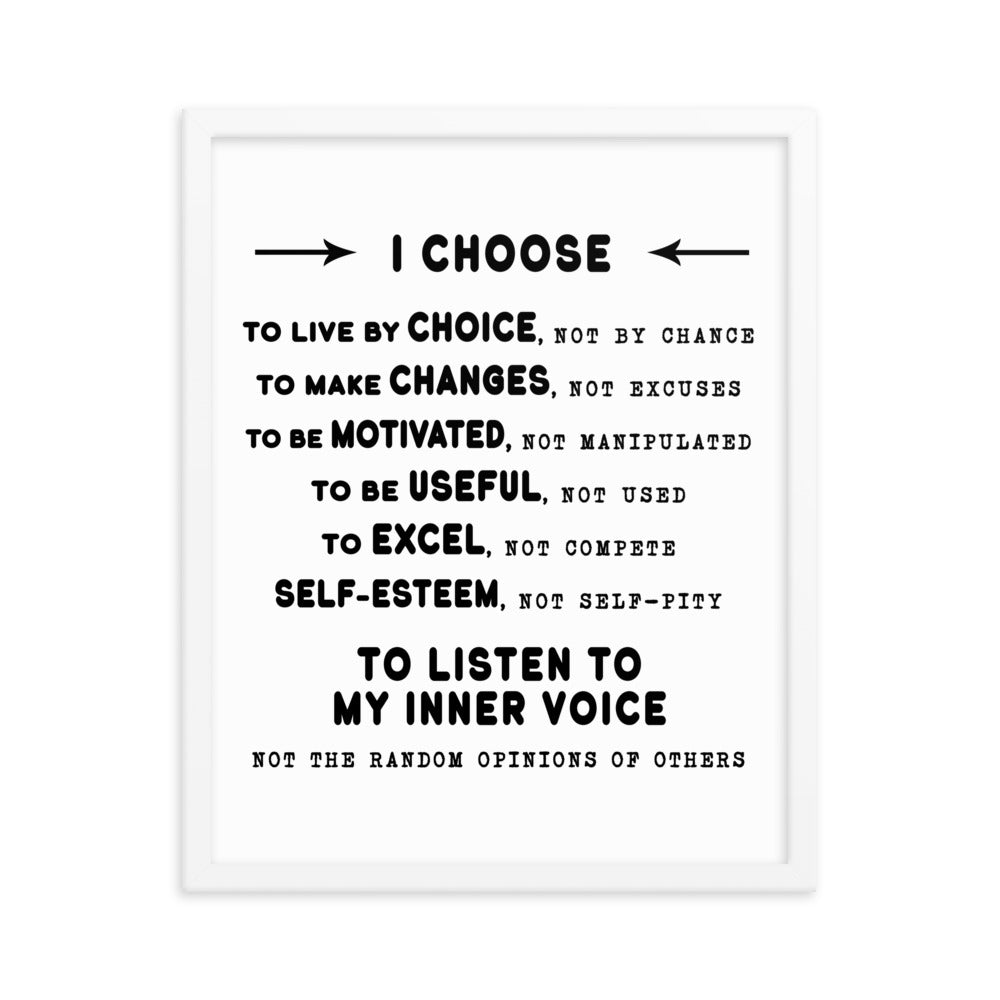 Framed photo paper poster - I Choose