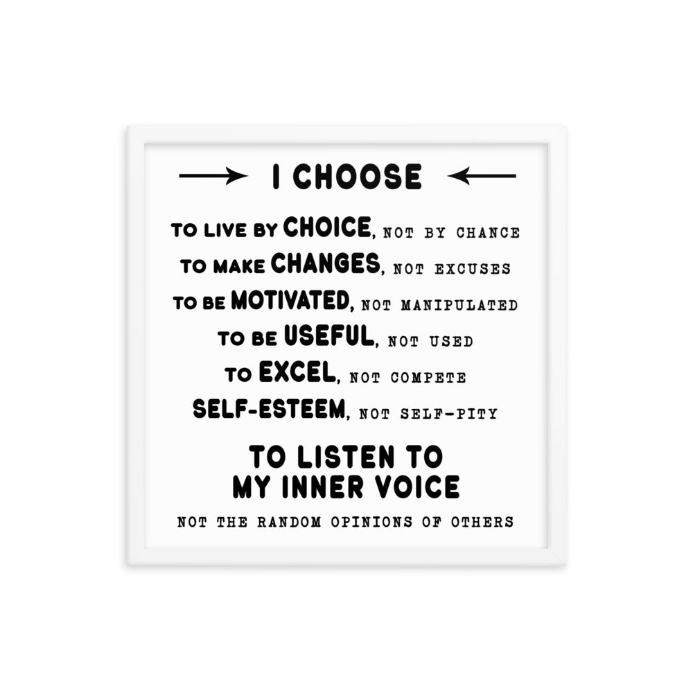 Framed photo paper poster - I Choose