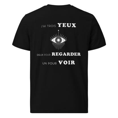 T-shirt unisexe en coton biologique - J'ai trois yeux