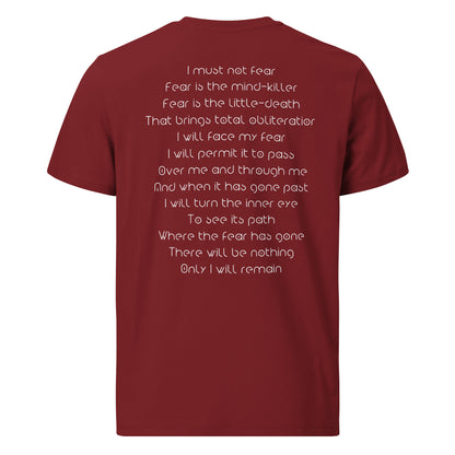 Unisex organic cotton t-shirt - I must not Fear