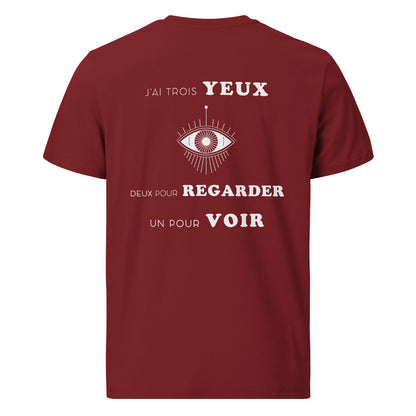 T-shirt unisexe en coton biologique - J'ai trois yeux