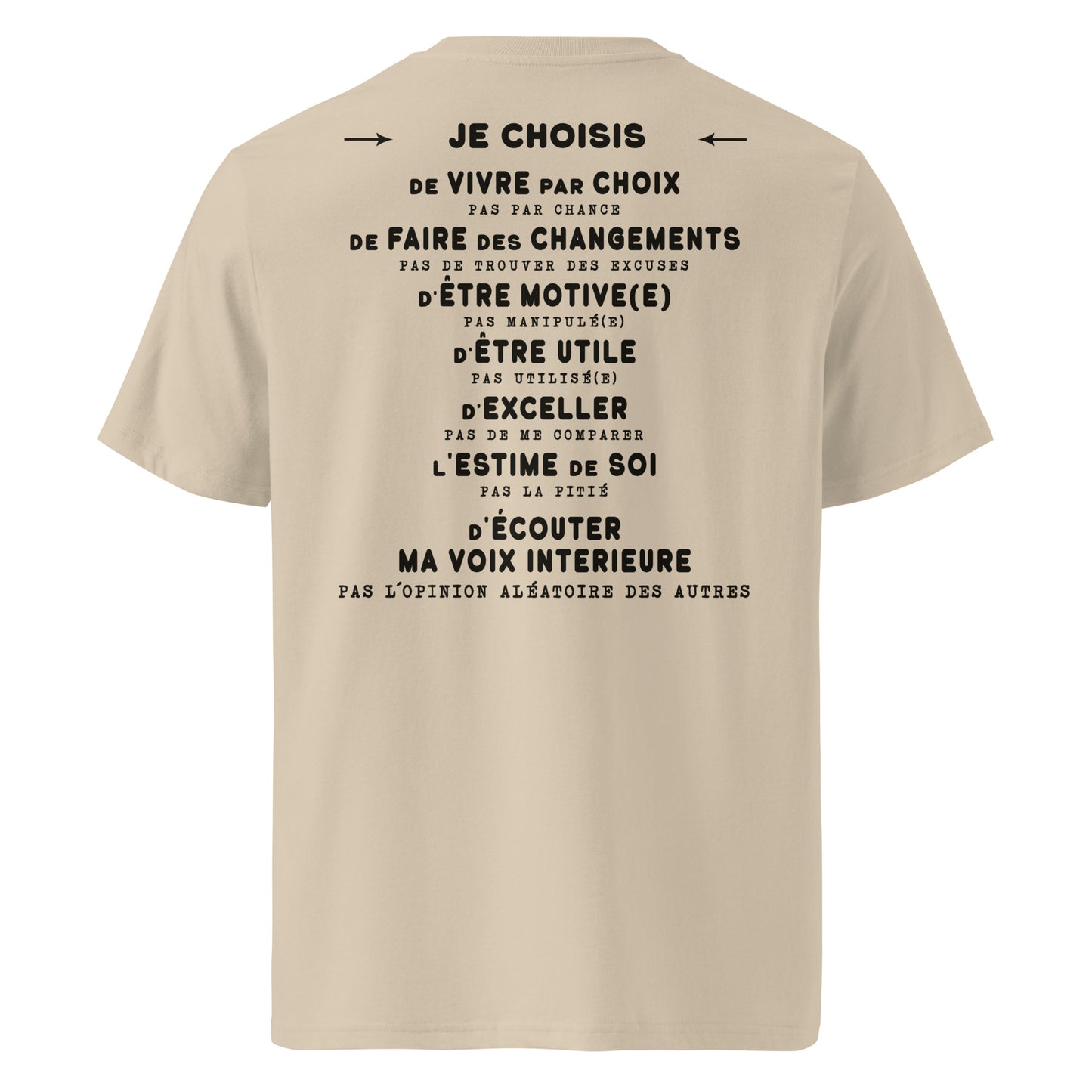 T-shirt unisexe en coton biologique - Je choisis