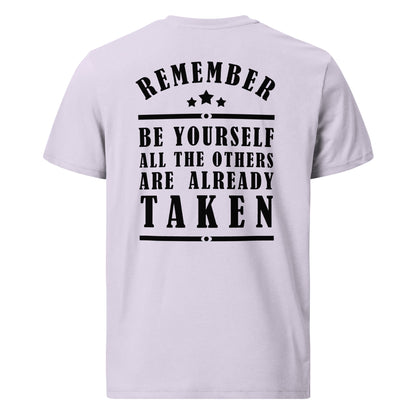 Unisex organic cotton t-shirt - Remember be yourself