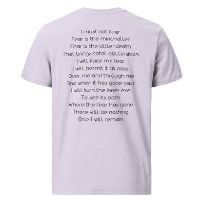 Unisex organic cotton t-shirt - I must not Fear