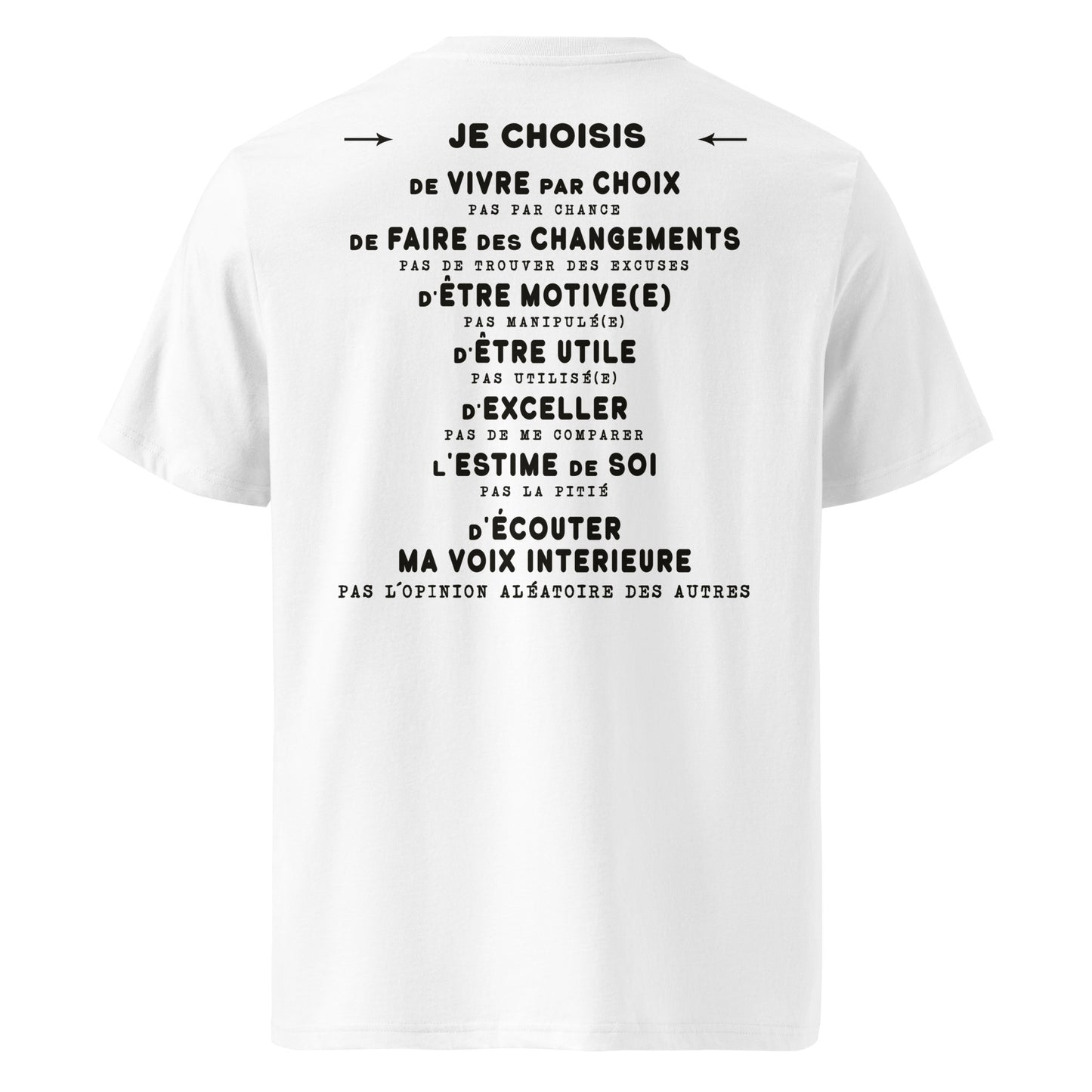 T-shirt unisexe en coton biologique - Je choisis