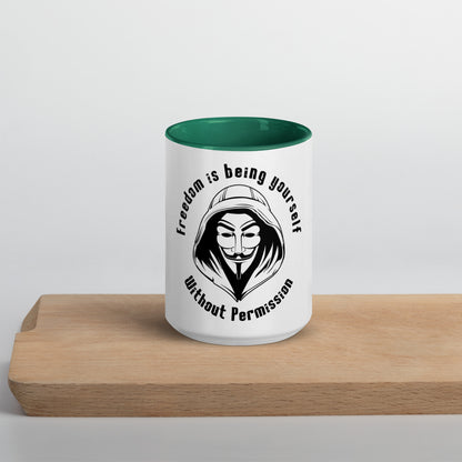 Mug with Color Inside - Freedom is Being Yourself